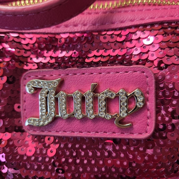 Juicy Couture Mini Barrell Fuchsia Sequin Crossbody Bag NWT - Picture 3 of 14